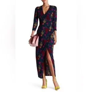 American Apparel Dresses American Apparel Julliard Floral Wrap Dress Slit Leg 34 Sleeve Size Small Poshmark
